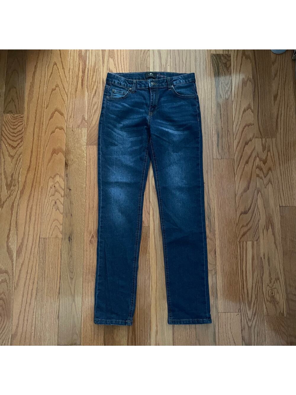 7 For All Mankind Boys 14 Slimmy Jeans Blue Denim 7FAM Straight Slim